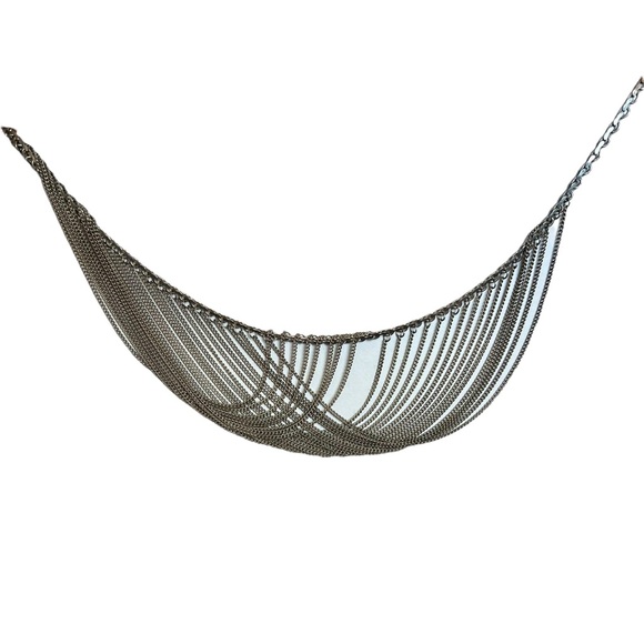 Vintage 80s Draped MultiStrand Sterling Silver .925 Necklace - Picture 3 of 6